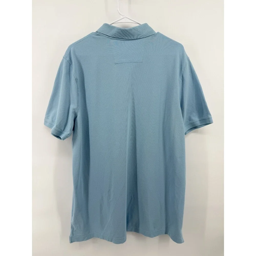 Banana Republic Blue Pique Polo Shirt Men XL Cotton Logo Preppy Golf Casual EUC